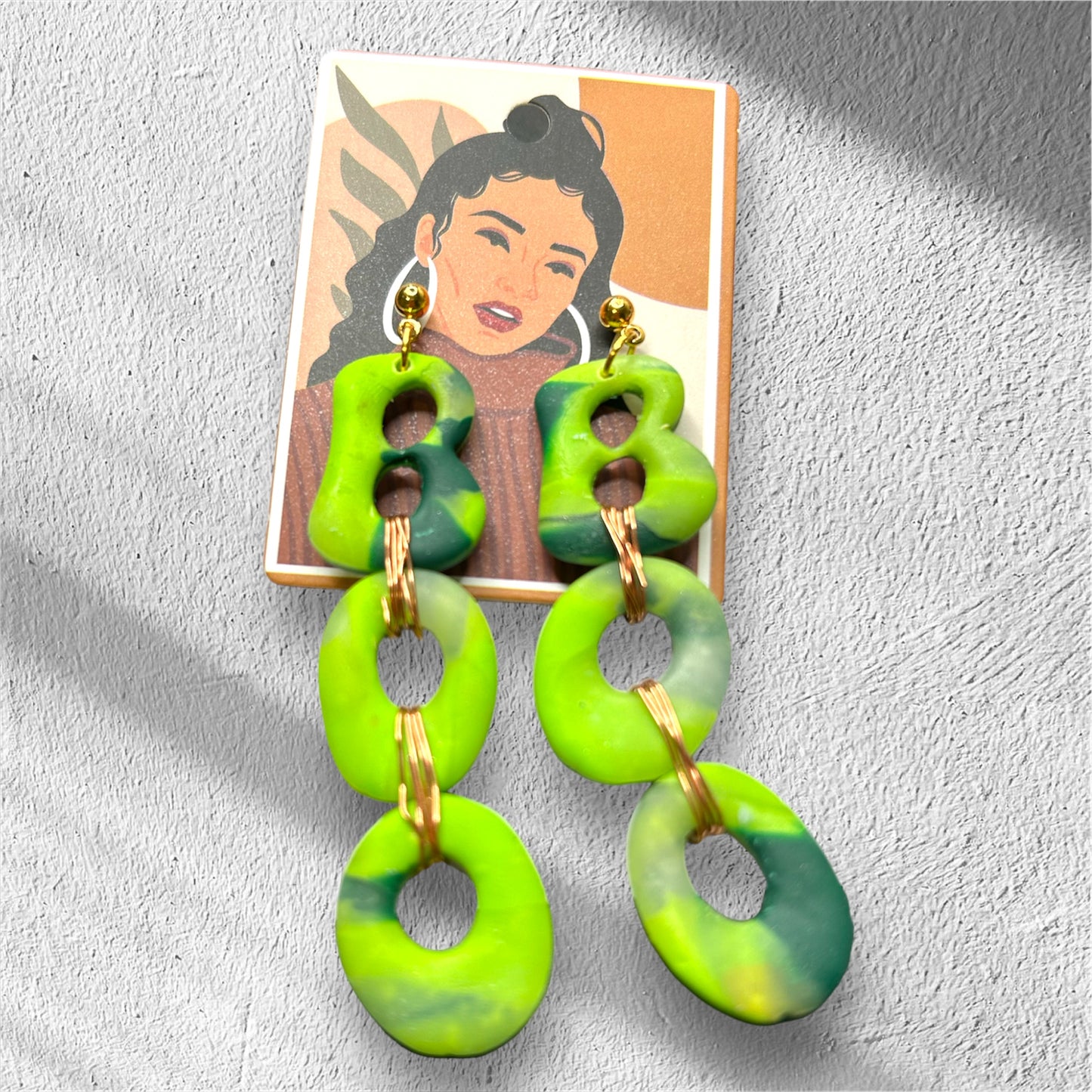 Marble Green BOO Dangles